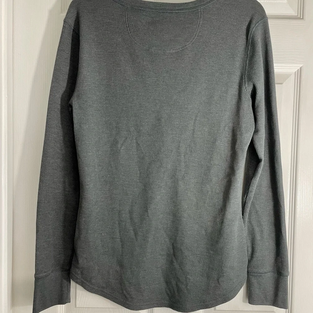 EDDIE BAUER Size Large Gray Knitted Waffle Thermal Long Sleeve Shirt - Picture 5 of 5